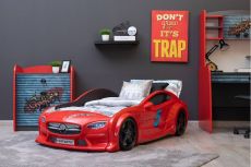Дитяче ліжко машина Star Premium Mersedes GT red 160x80 см з підсвічуванням, музикою, шкіряний салон, пультом